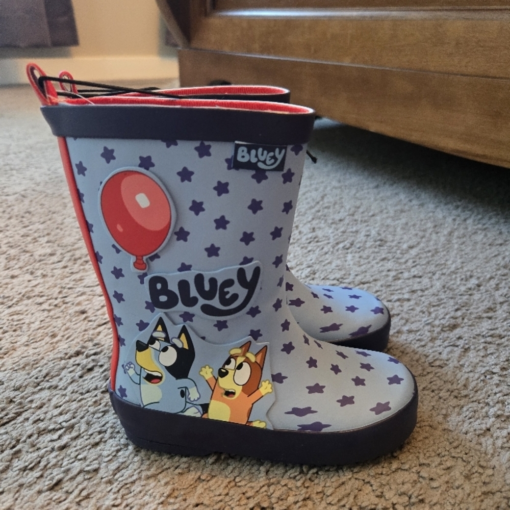 Blue Rain & Snow Boots with Playful Design